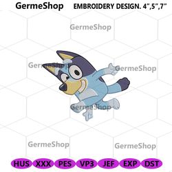 Funny Bluey Machine Embroidery Instant, Bluey Character Embroidery Design File Digital, Bluey Cartoon Embroidery Design