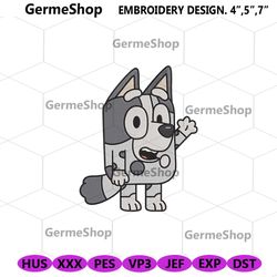Muffin Bluey Embroidery Instant Digital, Muffin Cupcake Heeler Embroidery Digital Downloads, Bluey Cartoon Embroidery In