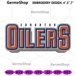 NHL Hockey Embroidery Designs, NHL Edmonton Oilers Embroidery Design File
