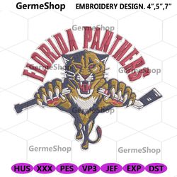 Florida Panthers Hockey Embroidery Design, NHL Florida Panthers Design