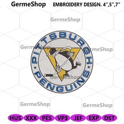Pittsburgh Penguins Machine Embroidery, Pittsburgh Penguins Hockey Logo Embroidery