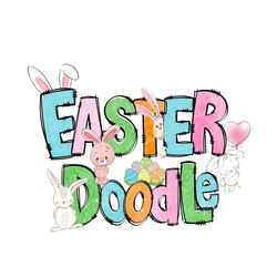 Easter Doodle Alphabet Bundle, Easter PNG Letters, Numbers & Accessories, Easter Sublimation Design, Hand Drawn Easter P