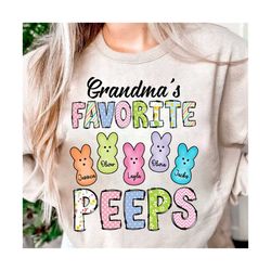 Grandma's Favourite Peeps Easter PNG, Easter Peeps Png, Grandma Easter with grandkids name, Easter Day PNG File, Retro E
