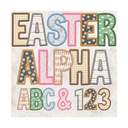 Easter Faux Embroidery PNG Alphabet Bundle, Easter Spring Floral Alphabets, Floral Faux Emroidery Alpha Set, Easter Alph