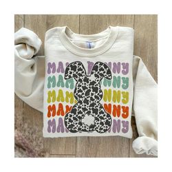 Easter Mama Bunny SVG, Retro Easter Logo Sublimation Retro Leopard Easter Sublimation Design, PNG For Ready to Print Sub