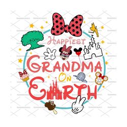 Happiest Grandma On Earth Png, Mother's Day Png, Family Vacation Png, Mouse Mom Png, Magical Kingdom, Family Trip 2024 P