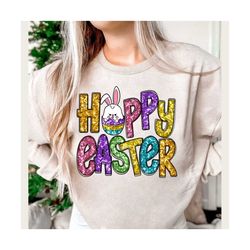 Hoppy Easter Glitter Faux Sequin Png, Happy Easter Png, Easter Bunny Png, Leopard Bunny Png, Easter Eggs Png, Retro East