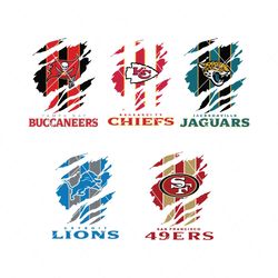 Chiefs Buccaneers 49ers Lions Jaguars Logo Bundle