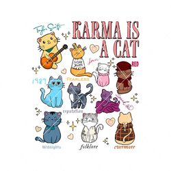 Karma Is A Cat The Era Cat Taylor Swift Album PNG