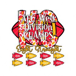 KC AFC West Division Champs 8 Straight Svg Digital Download