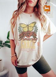 Amazing Grace Comfort Colors Oversized Vintage T-Shirt, Christian God Shirt, Jesus Shirt