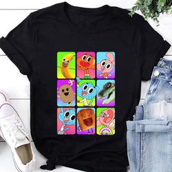 amazing world of gumball cast pictures graphic t-shirt, the amazing world of gumball shirt, gumball shirt