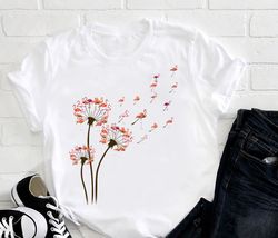 Dandelion Flower Falamingo Fly T-Shirt, Falamingo Lover T-Shirt, Graphic Dandelion Shirt
