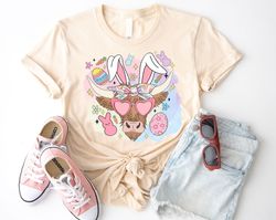 Highland Cow Easter Shirt, Western Country Easter Shirt, Cow Easter Tee
