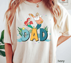 King Triton And Ariel Princess T-Shirt, The Little Mermaid Dad Shirt, Fathers Day Gift, Father And Daughter Shirt