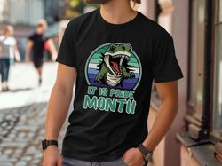 Pride Month Dinosaur Gay Retro Sunset Funny Pride Month TShirt, Best Pride Gift For Dinosaur Lovers Unisex Shirt
