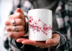 Cherry Blossom Mug, Enchanting Floral Cottagecore Mug, Botan