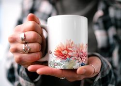 Chrysanthemum Blossom Mug, Enchanting Floral Cottagecore Mug