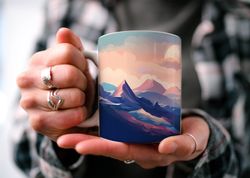 Mountain Valley Coffee Mug  Camping Mug  Travel Adventure De