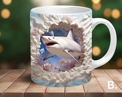 Ocean Mug Shark Mug 11 and 15 oz Ceramic Coffee Mug Cute Ceramic Mug U