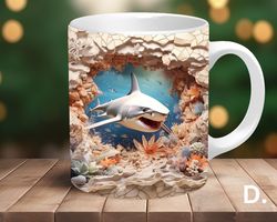 Ocean Mug Shark Mug 11 and 15 oz Ceramic Coffee Mug Cute Coffee Mug Un