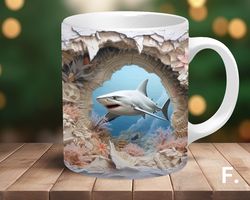 Ocean Mug Shark Mug 11 and 15 oz Ceramic Coffee Mug Cute Coffee Mug Un