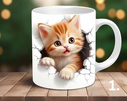 coffee mug coffee cup cute kitty mug cat lovers mug christmas gift  bi