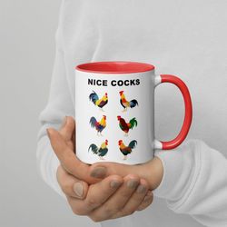 Nice Cocks Mug Accent Coffee Mug Funny Cock Bird Funny Coffee Mug Chic