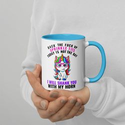 Unicorn Mug Back The Fuck Up Sprinkle Tits Today Is Not The Day Coffee
