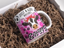 3D Just A Girl Who Loves Cows Inflated Mug Design