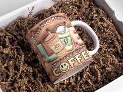 3D Retro Coffee Lovers Inflated Mug Design