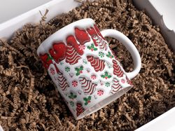 3D Christmas Tree Cakes Inflated Mug Design