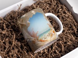 3D Beach Seashells In Wall Hole Mug