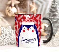 PERSONALISED CHRISTMAS Mug, Secret Santa Gift Him or Her, Mug Gift, Name Xmas Mu