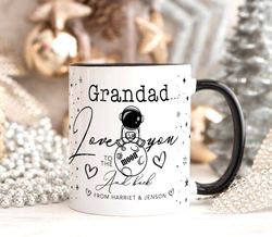 PERSONALISED Grandad Love You To The Moon Mug Gift, Grandad Birthday Day Gift, D