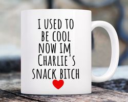 Personalized I Used To Be Cool Now Im A Tiny Canines Snack Bitch, Dog Mom Mug,