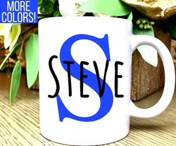 Personalized Mug for Men, Initial and Name Mug, Custom Name, Personalized Gift,