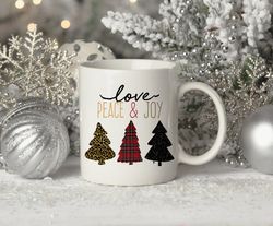 peace love and joy mug, christmas gift, holiday mug, mug for christmas, christma