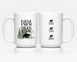 papa bear mug, papa bear gifts, dad gifts from kids, grandfa