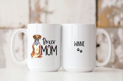 boxer mom, boxer dog gifts, boxer coffee mug, personalized b