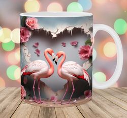 3D Flamingo Hole In A Wall Mug