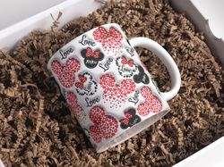 3D Mouse Hearts Valentine Inflated Mug