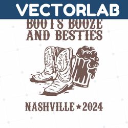 Vintage Boots Booze and Besties SVG