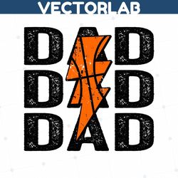 Digital Png File Basketball Dad Stacked Distressed Lightning Bolt Printable Waterslide Iron On TShirt Sublimation