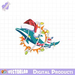 Dolphins With Santa Hat And Christmas Light SVG
