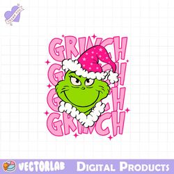 cute pink grinch christmas hat svg