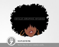 African American Afro svg - Black woman svg
