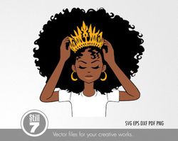 African American Queen svg - Black Woman svg