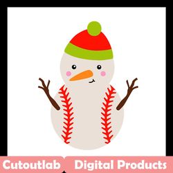 baseball snowman svg files for silhouette, files for cricut, svg, dxf, eps, png instant download
