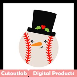 baseball snowman hat svg files for silhouette, files for cricut, svg, dxf, eps, png instant download